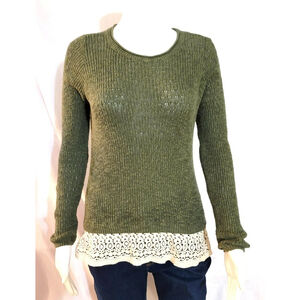 Hollister Lightweight Sweater w/ Lace Trim - Size Small